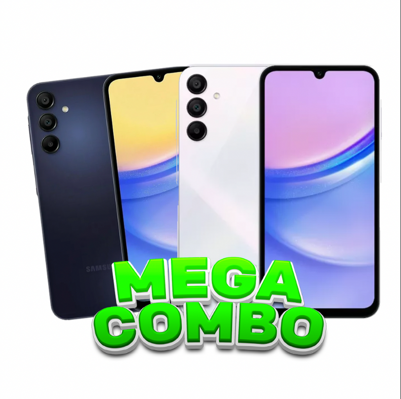 MEGA COMBO SAMSUNG A15 6/128 GB NEGRO + SAMSUNG A15 6/128 GB BLANCO